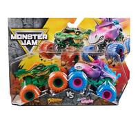 Monster Jam, Dragon VS Sparkle Smash Monster Trucks, scala 1:64, giocattolo per bambini dai 3 anni in su