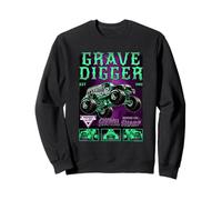 Monster Jam Grave Digger Green and Purple Collage Felpa