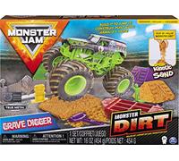 Monster Jam, Grave Digger Monster Dirt Deluxe Set con Monster Dirt 453,6 g di Monster Dirt e ufficiale 1:64 in scala 1:64