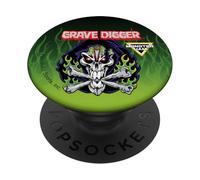 Monster Jam Grave Digger Skull Logo Green Flames Motorsports PopSockets PopGrip Adesivo