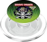 Monster Jam Grave Digger Skull Logo Green Flames Motorsports PopSockets PopGrip per MagSafe