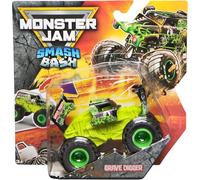 Monster Jam Smash & Bash Grave Digger - Grash and Repair Monster Truck Toy, Serie 01, scala 1:43