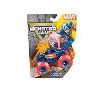 Monster Jam Marvel Captain America Monster Truck 1:64 Diecast Official Spin Master Toy con BKT Pneumatici Collezionista Truck Età 3+