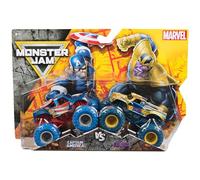 Monster Jam, Marvel Captain America vs. Thanos - Monster Truck pressofuso ufficiale, scala 1:64, giocattoli per bambini e bambine dai 3 anni in su