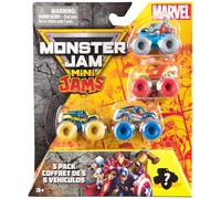 Monster Jam Marvel, mini inceppamenti per veicoli giocattolo, 5 pezzi