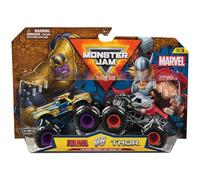Monster Jam, Marvel, Monster Truck Thanos vs. Thor, modellino in scala 1:64, giocattoli per bambini e bambine dai 3 anni in su