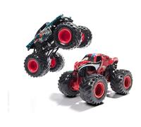 Monster Jam, Marvel Official Venom vs. The Amazing Spider-Man Monster Truck pressofuso, scala 1:64, giocattoli per bambini per ragazzi e ragazze dai 3 anni in su