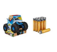 MONSTER JAM Megalodon Storm RC, 1:15, anfibio, 4+ anni, & Batterie AAA Alcaline Amazon Basics 12 pz, 10 anni