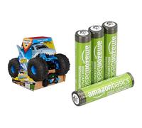 MONSTER JAM Megalodon Storm RC, 1:15, anfibio, 4+ anni, & Batterie AAA Ricaricabili Amazon Basics 4 pz, 850mAh