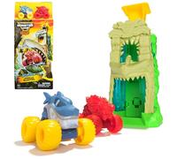 Monster Jam Mini Jams, Megalodon Jungle Blaster Launcher Playset, 2 esclusivi Monster Truck pressofusi e accessori, giocattoli per bambini per ragazzi e ragazze dai 3 anni in su