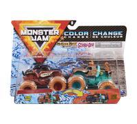 Monster Jam, Monster Mutt Rottweiler ufficiale contro Scooby Doo Monster Trucks pressofusi che cambiano colore, scala 1:64