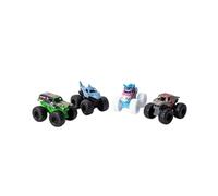 Monster Jam Monster Trucks in scala 1:72 pressofuso, confezione da 4 - Grave Digger, Megalodon, Sparkle Smash & ThunderROARus, Spin Master, Età 3+