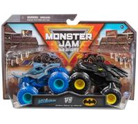 Monster Jam, Scala 1:64, Monster Truck Batman Vs. Megalodon, 3+ Anni | Scala 1:64, 2 Veicoli, Scontri Testa a Testa, Grafiche Realistiche, Pneumatici BKT, Telaio Modellato, 3+ Anni