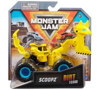 Monster Jam, Scoopz Dirt Squad Monster Truck con cassone ribaltabile ufficiale, in scala 1:64, giocattoli per veicoli a pressione per bambini dai 3 anni in su