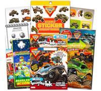 Monster Jam Set di libri da colorare per bambini, set di attività con inchiostro Imagine, mini libro da colorare, oltre 100 adesivi, gancio per porta | Monster Jam Party Favors