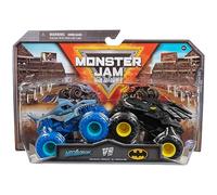 Monster Jam Stadio Confezione Originale Due con Batmobile vs. Megalodon-Autentici Camion Mostro in Scala 1:64, Multicolore, 6065293