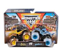 Monster Jam, Ufficiale Earth Shaker Vs. Megalodon Monster Truck pressofuso, scala 1:64, giocattoli per bambini dai 3 anni in su