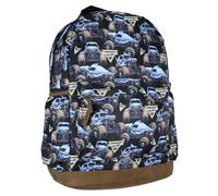 Monster Jam Zaino Allover Megalodon Design Travel Daypack Tech Bag, Multicolore, Taglia unica