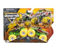 Monster Jam Zombie vs Pirate's Curse, camion pressofusi in scala 1:64, confezione da 2, serie 32, mostri reali con pneumatici gialli di Spin Master
