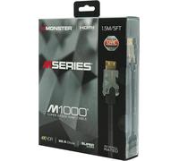Monster Cavo HDMI M1000 da 1,5 m, Premium HDMI 2.0, cavo HDMI 4K, cavo HDMI ad alta velocità 22,5 Gbps, HDR, connettori oro 24K, cavo TV, compatibile con console di gioco, laptop, lettori DVD e