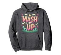 Monster Mash It Up, Divertente Festa di Halloween Felpa con Cappuccio, Unisex per Adulti, Grigio Scuro, M