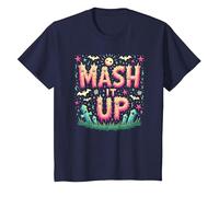 Monster Mash It Up, Divertente Festa di Halloween Maglietta, Bambini, Navy, 10 Anni