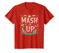 Monster Mash It Up, Divertente Festa di Halloween Maglietta, Bambini, Rosso, 3 Anni