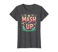 Monster Mash It Up, Divertente Festa di Halloween Maglietta, Donna, Grigio Scuro, 3XL