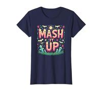 Monster Mash It Up, Divertente Festa di Halloween Maglietta, Donna, Navy, XS