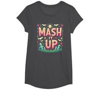 Monster Mash It Up, Divertente Festa di Halloween Maglietta, Ragazze, Grigio Scuro, S