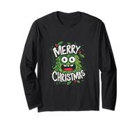 Monster Merry Christmas Divertente Natale Motivo Natale Maglia a Manica