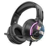 Monster Mission 320 - Cuffie da gioco per PS5, PS4PC, interruttore, cancellazione del rumore, con microfono, luce LED, suono surround 7.1, idea regalo