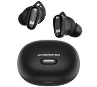 Monster N-Lite 206 - Auricolari wireless Bluetooth 5.4, microfono integrato, vestibilità comoda, controllo touch, ricarica rapida di tipo C, impermeabile IPX6, tempo di riproduzione 25 ore, nero