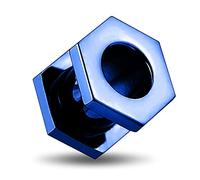 Monster Piercing Gioielli perforanti dell'orecchio del Tunnel della Carne del Calibro del Tunnel della Carne del Calibro di Acciaio Inossidabile 316L di esagono anodizzato Blu 10MM