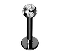 Monster Piercing Multi Crystal Stone Black PVD 316L Acciaio chirurgico Labret Trago Bar Gioielleria e Acciaio inossidabile, colore: Trasparente, cod. TLB-MP-210CL