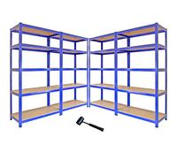 Monster Racking - 4 Scaffali T-Rax In Acciaio Senza Bulloni Blu 90cm x 45cm x 180cm