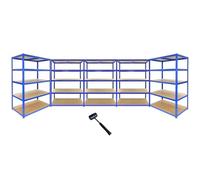 Monster Racking 5 Scaffali T-Rax In Acciaio Senza Bulloni Blu 120cm x 60cm x 180cm