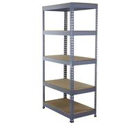 Monster Racking - Scaffale Q-Rax In Acciaio Senza Bulloni Grigio 90cm x 50cm x 182,5cm