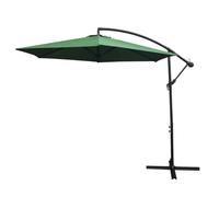 Monster Shop - Ombrellone da Giardino a Sbalzo Ombrellone Decentrato Retrattile Ombrellone Richiudibile con Manovella 3x3 M e Copertura Antipioggia con Piedistallo - Verde