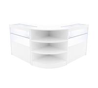 Monster Shop Set Banconi LED Andromeda Bianco LM60 + 2 x C900 - Vetrina con Ante Scorrevoli, Chiavi, Illuminazione Bianca, Vetro Temperato, Ripiani Interni ed Espositivi, Angolo Espositivo