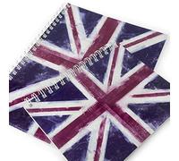 Monster Stationery - Quaderni a righe A4 e A5, 160 pagine perforate da 80 g/m², prodotti nel Regno Unito, serie bandiera invecchiata - Union Jack
