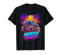 Monster Truck 4 Wheeler Vaporwave Estetica Retro Anni '80 Maglietta