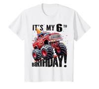 Monster Truck 6 ° compleanno ragazzo sei anni Big Car tema Maglietta