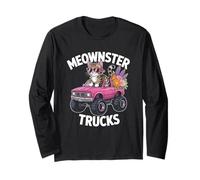 Monster Truck Cat Adventure Cute Kitten Monster Car Lover Maglia a Manica