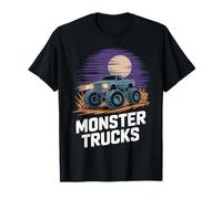 Monster Truck Night Scene Offroad Power Illustration Maglietta