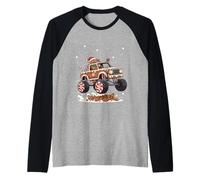 Monster Truck Omino Zenzero Biscotto Natale Crush Maglia con Maniche Raglan