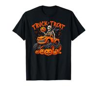 Monster Truck or Treat Halloween Skeleton Pumpkin Ragazzi Ragazze Maglietta