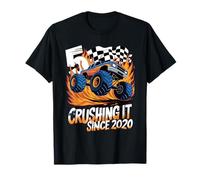 Monster Truck per bambini per il 5° compleanno di Crushing It Since 2020 Maglietta