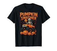 Monster Truck Pumpkin Smasher Halloween Skeleton Ragazzi Ragazze Maglietta