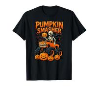 Monster Truck Pumpkin Smasher Halloween Skeleton Ragazzi Ragazze Maglietta